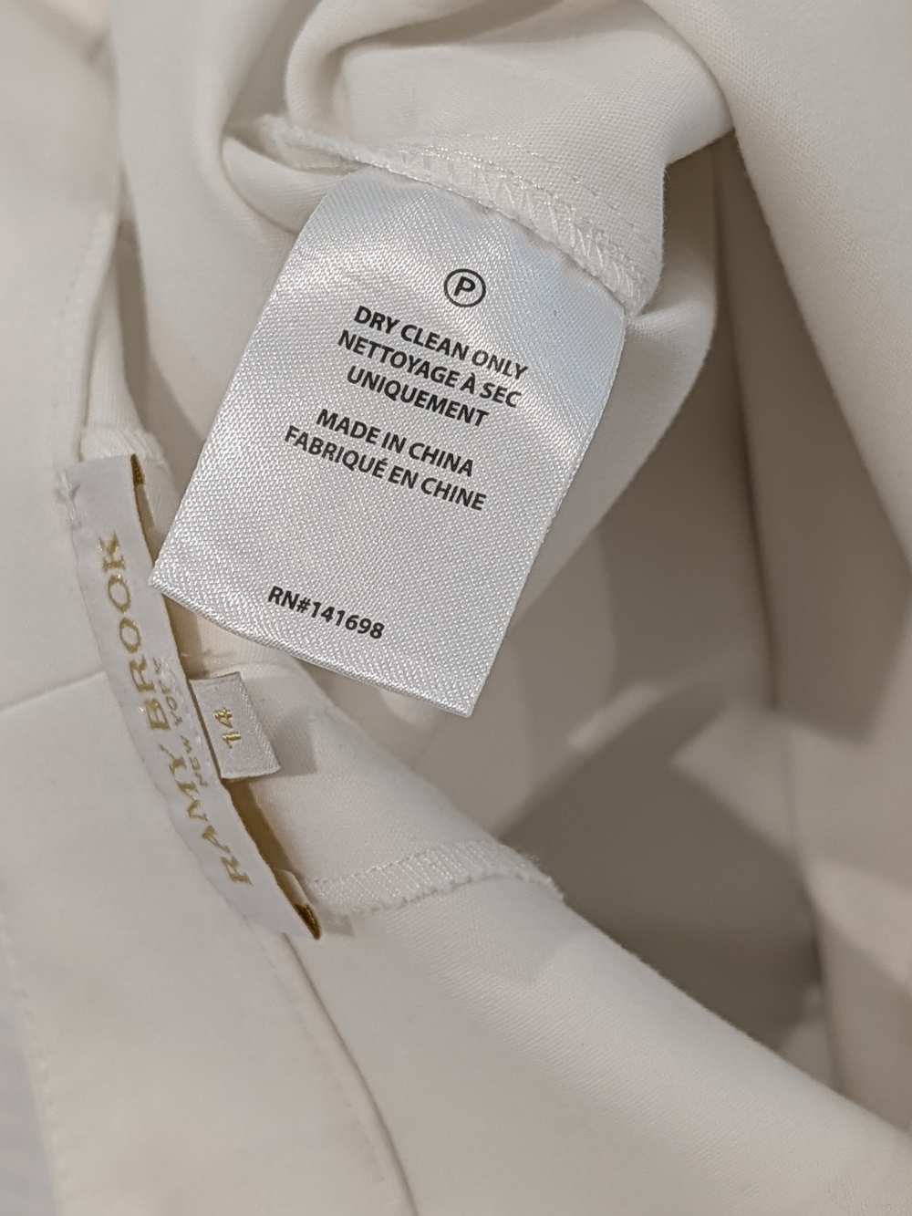 Ramy Brook White Wide-Leg Button-Front Chinos Size 14 - Picture 13 of 13
